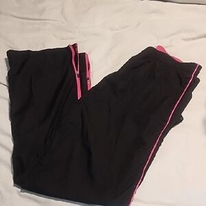 Danskin Now Black Joggers with Pink Trim